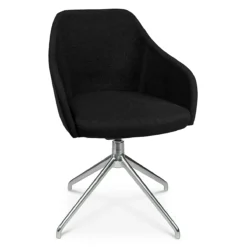 Konferenzsessel Topstar Sitness Life 2.1, Dreh-/sitzhöhenverstellbar, Armlehnen, B 350-480 X T 460 X H 490-520 Mm, 4-Fußgestell, Stahl Verchromt & Stoff, Schwarz