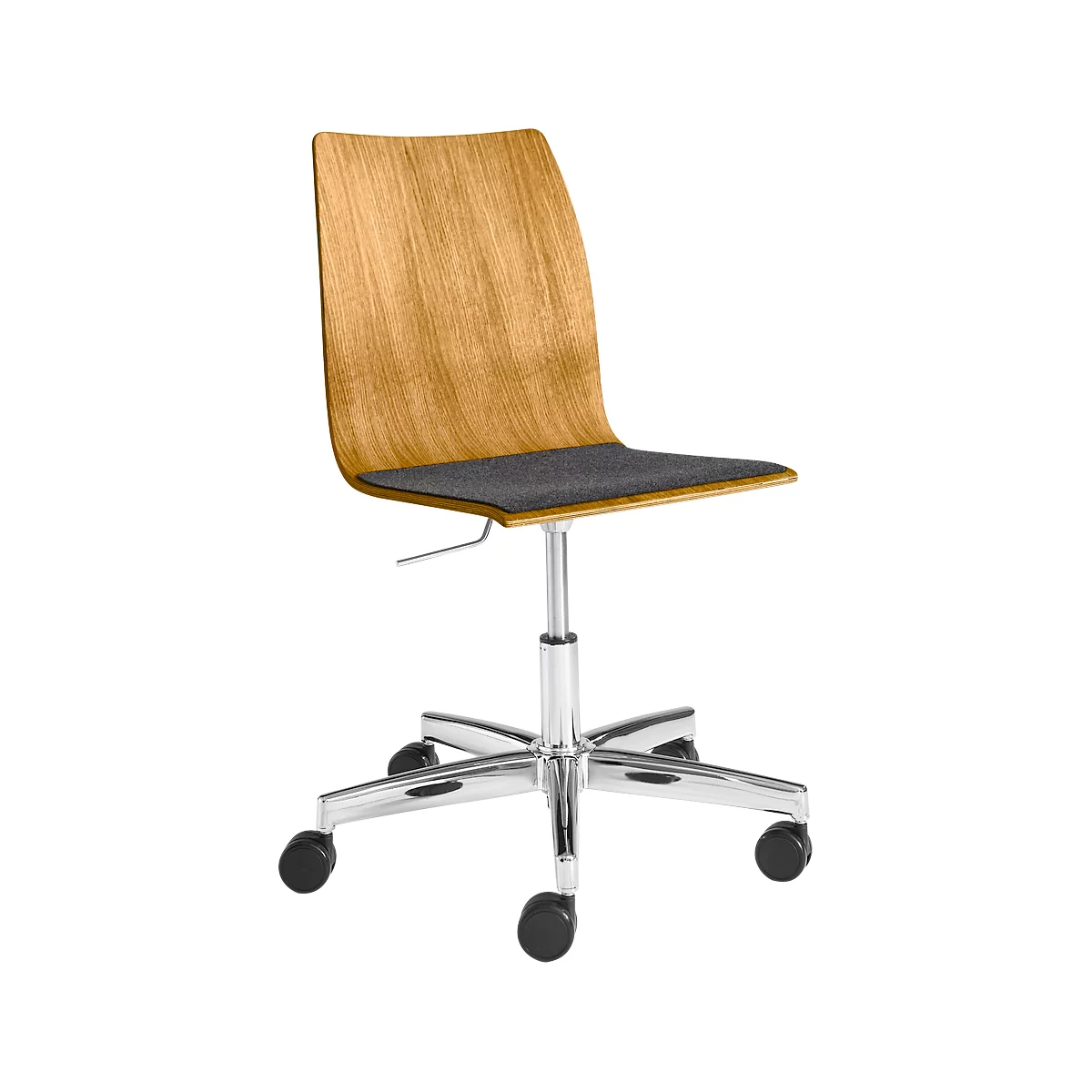 Konferenzstuhl Topstar 410, Höhenverstellbar, Sitz M. Polsterauflage, Eiche-anthrazit 1 Konferenzstuhl Topstar 410, Höhenverstellbar, Sitz M. Polsterauflage, Eiche-anthrazit