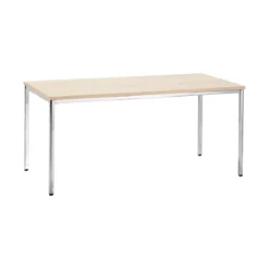 Konferenztisch, Bis 6 Personen, Rechteck, 4-Fuß Quadratrohr, B 1600 X T 800 X H 720 Mm, Ahorn/chromsilber