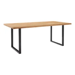 Konferenztisch FRED, Rechteck, Bügelfuß, B 1800 X H 750 Mm, Wildeiche Massiv/schwarz