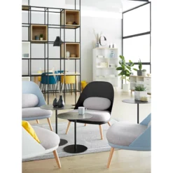 Lounge Sessel, 4-Fuß, B 700 X T 655 X H 755 Mm, Gepolstert, Sitzschale Schwarz