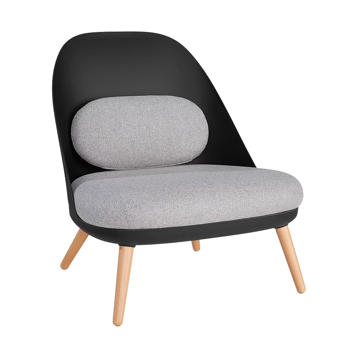 Lounge Sessel, 4-Fuß, B 700 X T 655 X H 755 Mm, Gepolstert, Sitzschale Schwarz 2 Lounge Sessel, 4-Fuß, B 700 X T 655 X H 755 Mm, Gepolstert, Sitzschale Schwarz – Bild 2