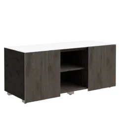 Multicontainer SOLUS PLAY, 2 Schiebetüren, 2 Offene Fächer, Grifflos, B 1350 X T 523 X H 583 Mm, Mooreiche