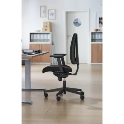 NowyStyl Bürostuhl Navigo Air-Care, Mit Armlehnen, Synchronmechanik, Muldensitz Mit Luftkissen, Anti-Shock-Funktion, Schwarz