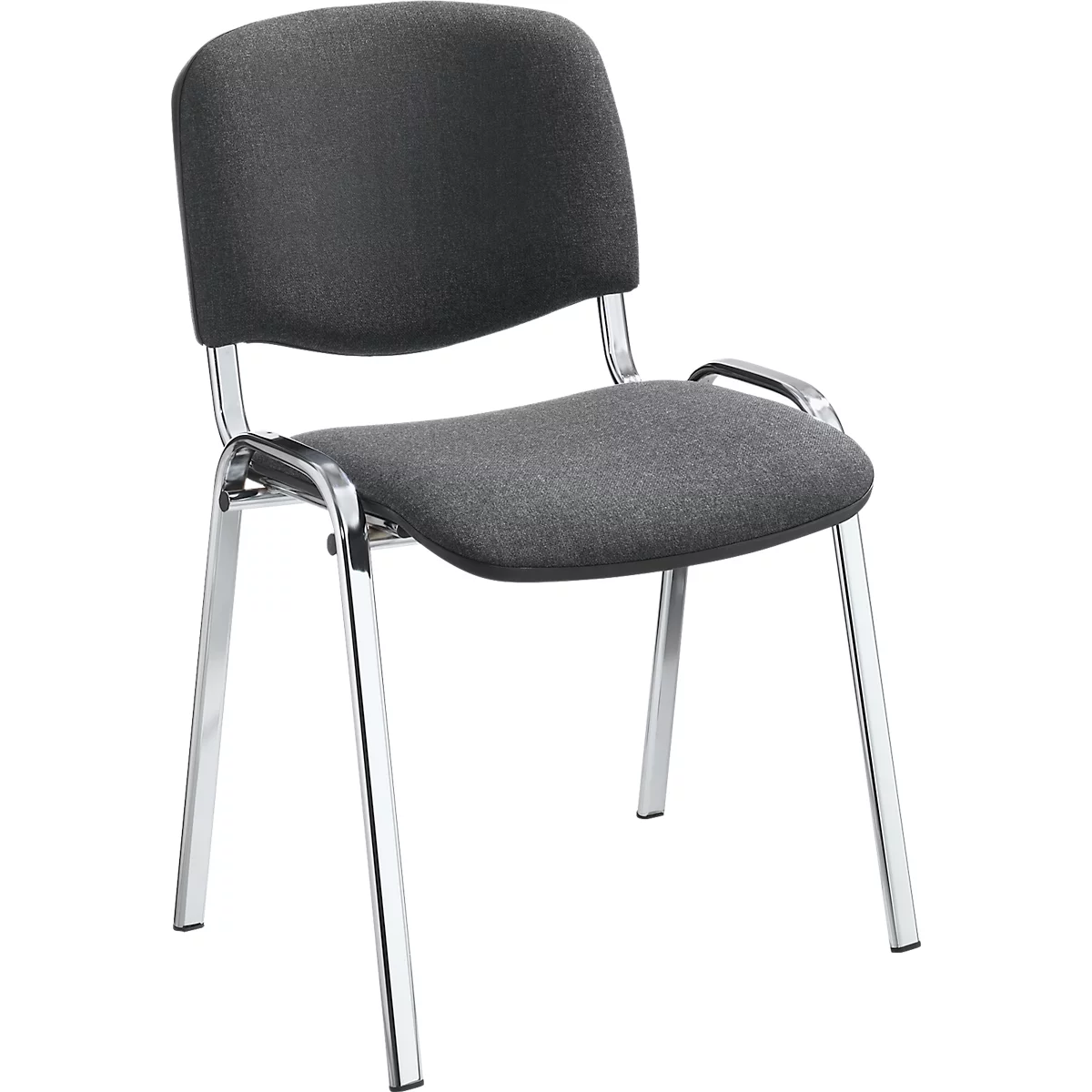 NowyStyl Stapelstühle-Set ISO BASIC, Ohne Armlehnen, Stapelbar Bis 12 Stück, Bezug Anthrazit, Gestell Chromsilber, 8 Stück 3 NowyStyl Stapelstühle-Set ISO BASIC, Ohne Armlehnen, Stapelbar Bis 12 Stück, Bezug Anthrazit, Gestell Chromsilber, 8 Stück – Bild 3