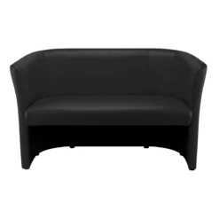 NowyStyl Zweisitzer-Sofa CLUB DUO, Kunstleder (100% Polyester), Voll Gepolstert, Sitzhöhe 455 Mm, Schwarz