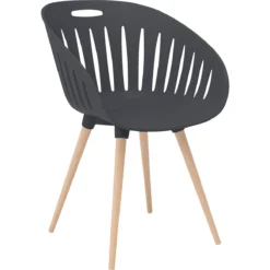 Outdoor-Stuhl Topstar T2023, 2 Stück, Ergonomische Kunststoffschale, Ein- Und Ausdrehbar, Anthrazit