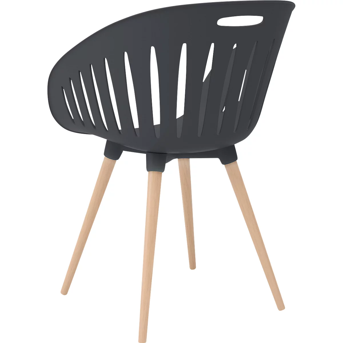 Outdoor-Stuhl Topstar T2023, 2 Stück, Ergonomische Kunststoffschale, Ein- Und Ausdrehbar, Anthrazit 4 Outdoor-Stuhl Topstar T2023, 2 Stück, Ergonomische Kunststoffschale, Ein- Und Ausdrehbar, Anthrazit – Bild 4