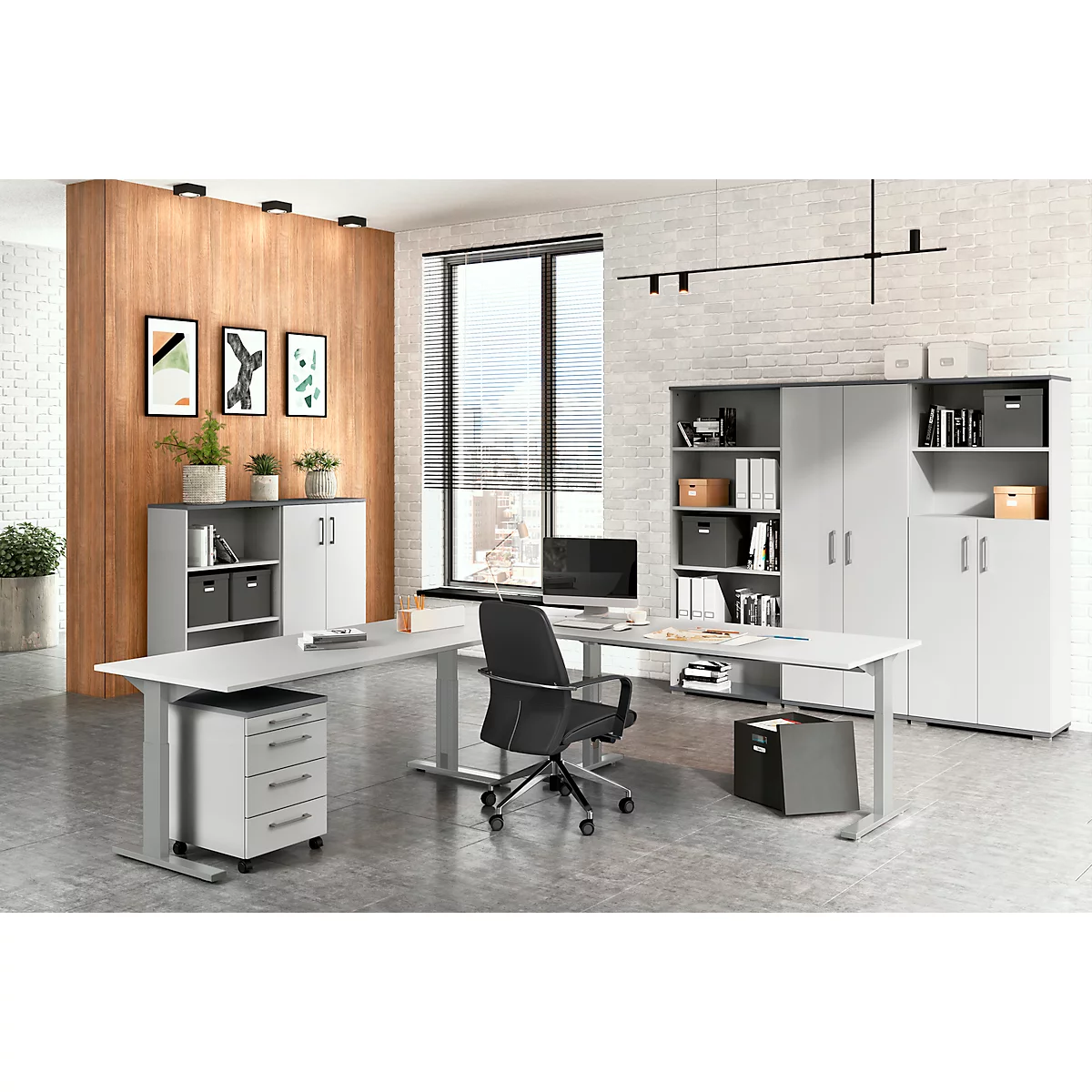 Rollcontainer 1333 Profi 2.0, 1 Utensilienauszug, 3 Schübe, Bügelgriffe, B 420 X H 610 X T 490 Mm, Lichtgrau/graphit 5 Rollcontainer 1333 Profi 2.0, 1 Utensilienauszug, 3 Schübe, Bügelgriffe, B 420 X H 610 X T 490 Mm, Lichtgrau/graphit – Bild 5