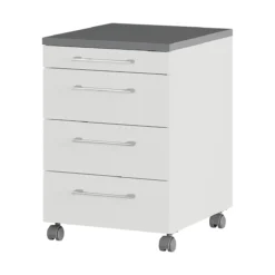 Rollcontainer 1333 Profi 2.0, 1 Utensilienauszug, 3 Schübe, Bügelgriffe, B 420 X H 610 X T 490 Mm, Lichtgrau/graphit