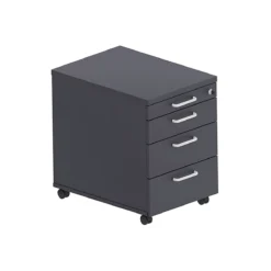 Rollcontainer BEXXSTAR, 4 Schübe, B 430 X T 600 X H 600 Mm, Schwarz