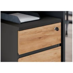 Rollcontainer Boston, 3 Schubladen, Grifflos Mit Selbsteinzug, Graphit/Navarra Eiche 5 Rollcontainer Boston, 3 Schubladen, Grifflos Mit Selbsteinzug, Graphit/Navarra Eiche -Berühmt Büromöbel Geschäft rollcontainer boston 3 schubladen grifflos mit selbsteinzug graphit navarra eiche img WS 114680 C