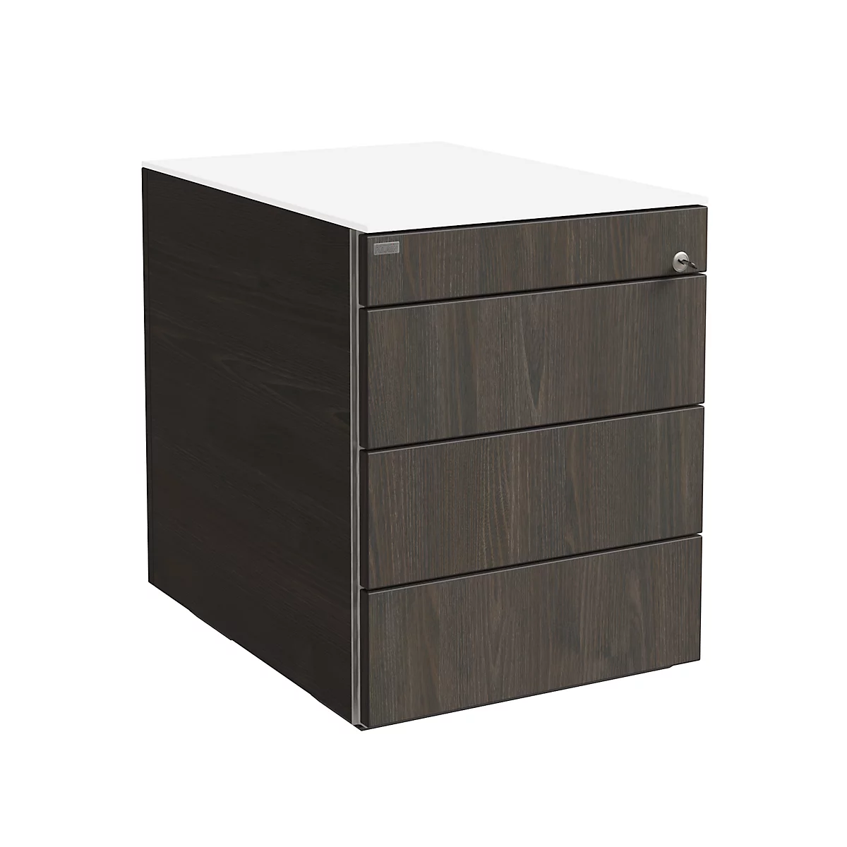 Rollcontainer SOLUS PLAY, 1 + 3 Schübe, Grifflos, B 430 X T 600 X H 562 Mm, Mooreiche 1 Rollcontainer SOLUS PLAY, 1 + 3 Schübe, Grifflos, B 430 X T 600 X H 562 Mm, Mooreiche