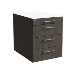 Rollcontainer SOLUS PLAY, 1 + 3 Schübe, Mit Griff, B 430 X T 600 X H 562 Mm, Mooreiche