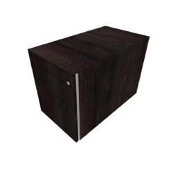 Rollcontainer SOLUS PLAY, 1 Utensilienauszug, 1 Schub, 1 HR-Auszug, Grifflos, Mooreiche