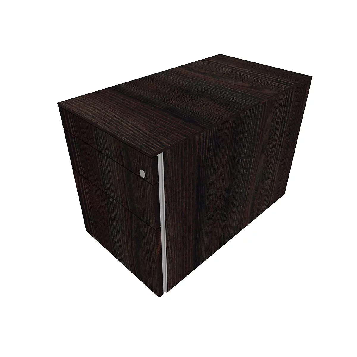 Rollcontainer SOLUS PLAY, 1 Utensilienauszug, 1 Schub, 1 HR-Auszug, Grifflos, Mooreiche 1 Rollcontainer SOLUS PLAY, 1 Utensilienauszug, 1 Schub, 1 HR-Auszug, Grifflos, Mooreiche