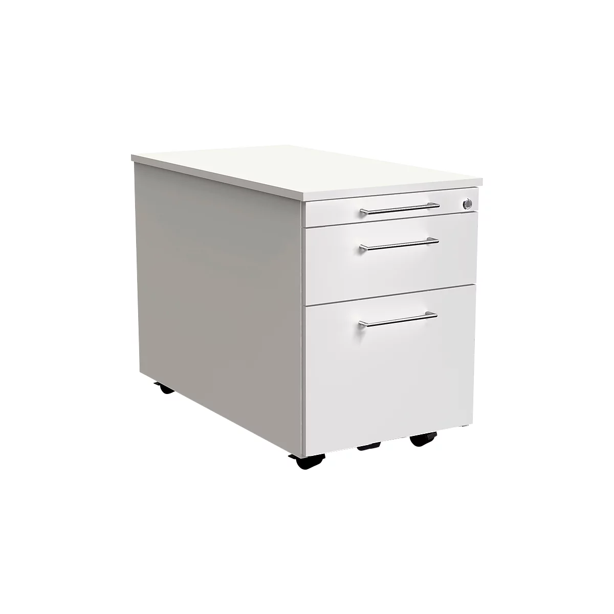 Rollcontainer Toledo, Utensilienauszug, Schublade, HR-Auszug, B 420 X T 800 X H 540 Mm, Abschließbar, Weiß 1 Rollcontainer Toledo, Utensilienauszug, Schublade, HR-Auszug, B 420 X T 800 X H 540 Mm, Abschließbar, Weiß