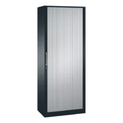 Rollladenschrank ASISTO C 3000, 5 Ordnerhöhen, B 800 Mm, Anthrazit/alusilber
