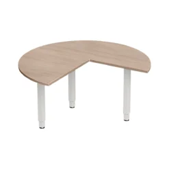 Schäfer Shop Genius Ansatztisch PLANOVA ErgoSTYLE, 3/4 Kreis, Ansatz Rechts Oder Links, Eiche-Dekor/weiß