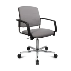 Schäfer Shop Genius Besucherstuhl SSI Proline Visit P3+, Gepolsterte Rückenlehne, Universalrollen, Grau