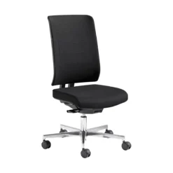 Schäfer Shop Genius Bürostuhl SSI PROLINE PREMIUM P2, Teilautomatische Synchronmechanik, Ohne Armlehnen, Polster-Rückenlehne, Schwarz/alusilber