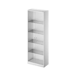 Schäfer Shop Genius Glastürenschrank TETRIS SOLID, Stahlkorpus, 5 OH, B 800 Mm, Glas/weißalu