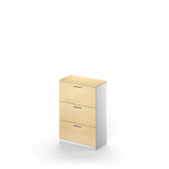 Schäfer Shop Genius Hängeregristraturschrank TETRIS SOLID, 3 Schübe, 3 OH B 800 X H 1170 Mm, Ahorn-Dekor/weißalu