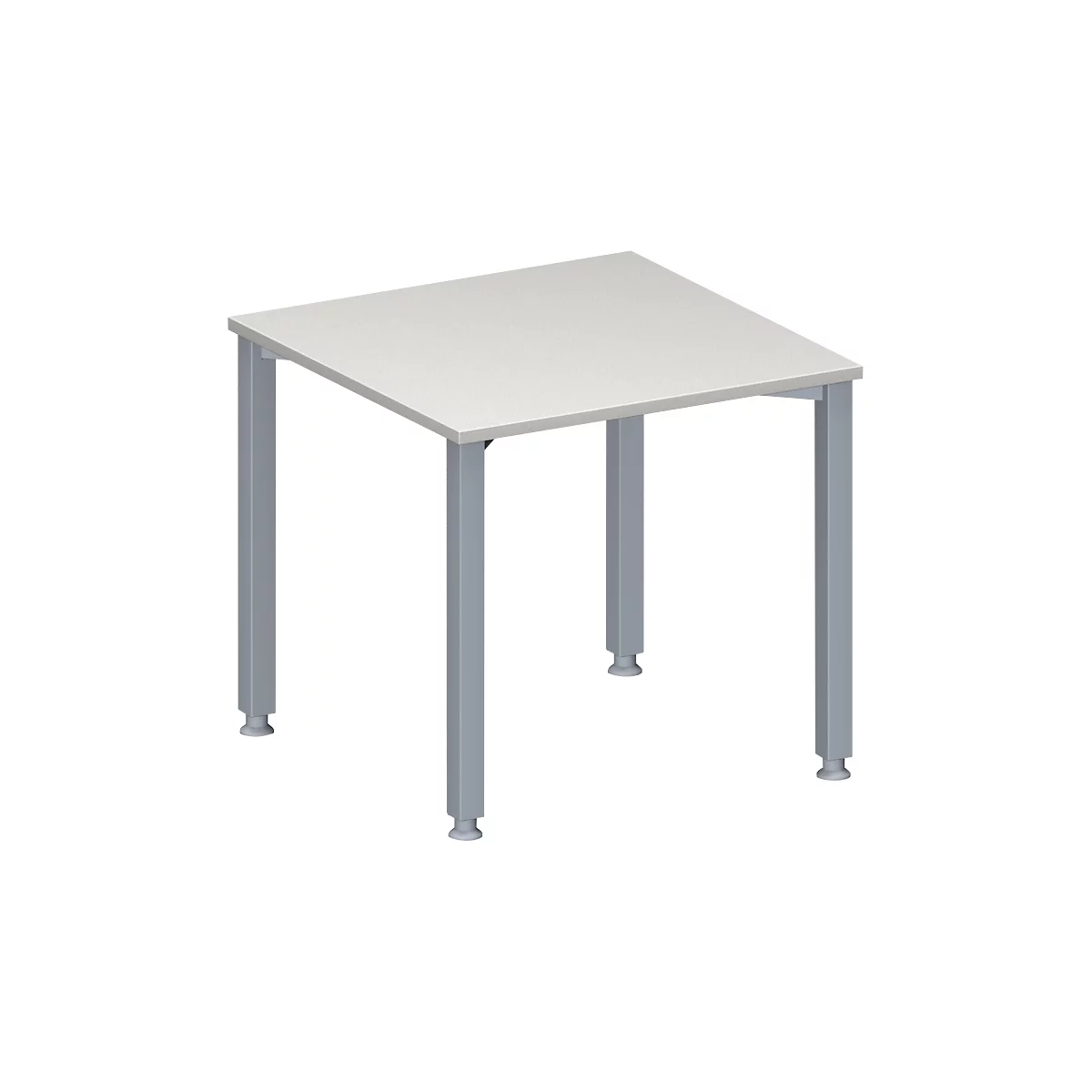 Schäfer Shop Genius Konferenztisch MODENA FLEX, Quadrat, 4-Fuß Quadratrohr, B 800 X T 800 X H 720-840 Mm, Lichtgrau/weißaluminium RAL 9006 1 Schäfer Shop Genius Konferenztisch MODENA FLEX, Quadrat, 4-Fuß Quadratrohr, B 800 X T 800 X H 720-840 Mm, Lichtgrau/weißaluminium RAL 9006