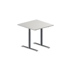 Schäfer Shop Genius Konferenztisch MODENA FLEX, Quadrat, T-Fuß Rundrohr, B 800 X T 800 X H 650-850 Mm, Lichtgrau/weißaluminium RAL 9006