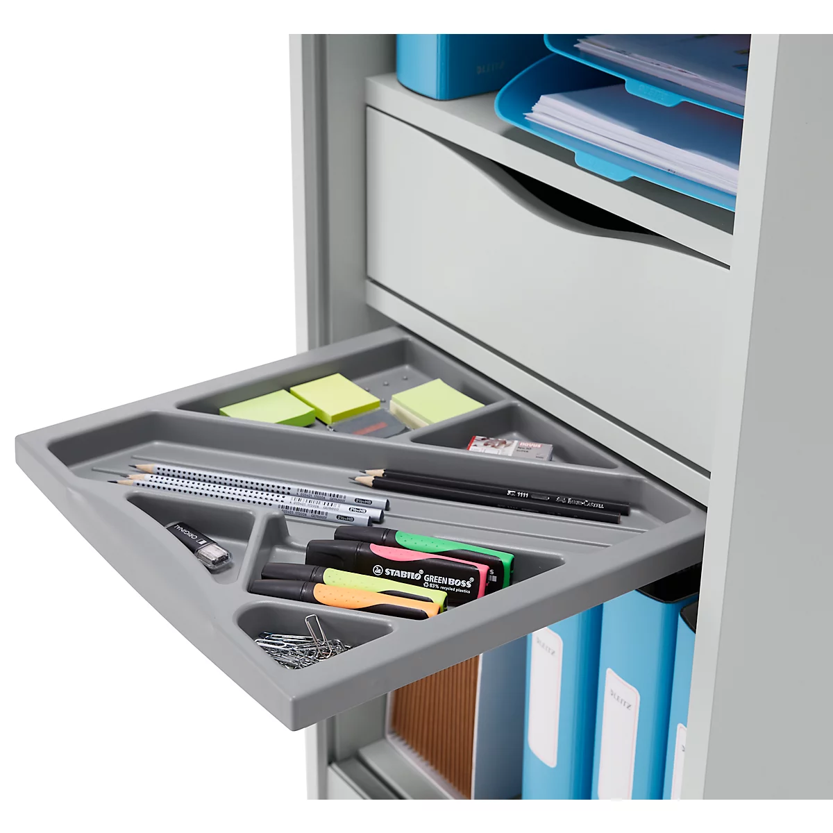 Schäfer Shop Genius Multimobil, B 450 X T 500 X H 1220 Mm, Kunststoffrollladen, Mit Rollen, Abschließbar, Lichtgrau 7 Schäfer Shop Genius Multimobil, B 450 X T 500 X H 1220 Mm, Kunststoffrollladen, Mit Rollen, Abschließbar, Lichtgrau – Bild 7