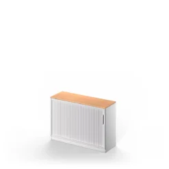 Schäfer Shop Genius Querrollladenschrank TETRIS SOLID, 2 OH, B 1200 X H 818 Mm, Mit Boden, Buche/weißalu