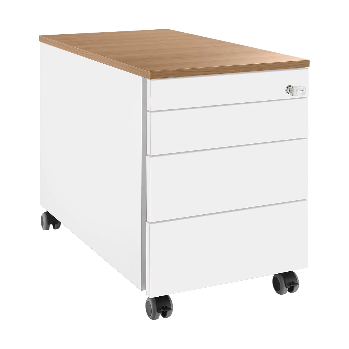 Schäfer Shop Genius Rollcontainer 1233, 3 Schubladen, Utensilienauszug, B 435 X T 765 X H 567 Mm, Weiß/Kirsche Romana-Dekor 1 Schäfer Shop Genius Rollcontainer 1233, 3 Schubladen, Utensilienauszug, B 435 X T 765 X H 567 Mm, Weiß/Kirsche Romana-Dekor