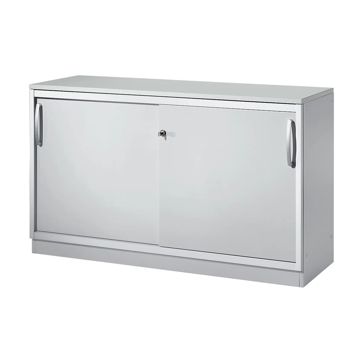 Schäfer Shop Genius Schiebetürenschrank TETRIS SOLID, 2 OH, B 1200 X H 818 Mm, Mitteltrennwand, 19 Mm Abdeckplatte, Lichtgrau/weißalu 1 Schäfer Shop Genius Schiebetürenschrank TETRIS SOLID, 2 OH, B 1200 X H 818 Mm, Mitteltrennwand, 19 Mm Abdeckplatte, Lichtgrau/weißalu