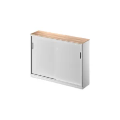 Schäfer Shop Genius Schiebetürenschrank TETRIS SOLID, 3 OH, Mitteltrennwand, B 1600 X T 413 X H 1170 Mm, Kirsche Romana/weißalu