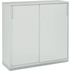 Schäfer Shop Genius Schiebetürenschrank TETRIS WOOD, 3 OH, B 1200 Mm, Inkl. Stahlsockel, Lichtgrau