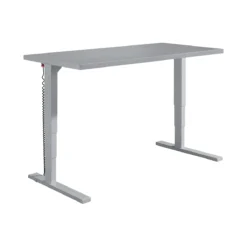 Schäfer Shop Genius Schreibtisch Elements, Elektrisch Höhenverstellbar, Rechteck, C-Fuß, B 1600 X T 800 X H 645-1300 Mm, Silber/weiß + Technikeinbau