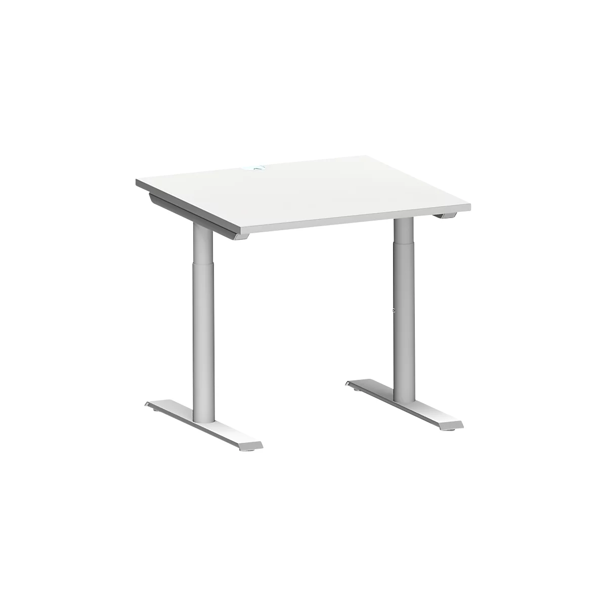 Schäfer Shop Genius Schreibtisch MODENA FLEX, T-Fuß-Rundrohr, B 800 X T 800 Mm, Lichtgrau 1 Schäfer Shop Genius Schreibtisch MODENA FLEX, T-Fuß-Rundrohr, B 800 X T 800 Mm, Lichtgrau