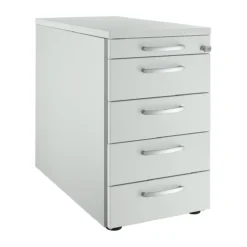 Schäfer Shop Genius Standcontainer 13333, Mit Griff Rund, B 435 X H 717 Mm, Lichtgrau/lichtgrau