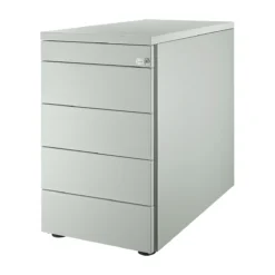 Schäfer Shop Genius Standcontainer 13333, Mit Griffnut, B 435 X T 800 X H 717 Mm, Lichtgrau/lichtgrau/lichtgrau