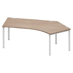 Schäfer Shop Genius Winkelschreibtisch MODENA FLEX 135°, Ansatz Rechts, Eiche/weißaluminium