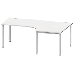 Schäfer Shop Genius Winkelschreibtisch MODENA FLEX 90°, Ansatz Rechts, B 2000 Mm, Lichtgrau