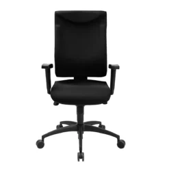 Schäfer Shop Pure Bürostuhl SSI PROLINE P1 Clean, Mit Armlehnen, Punktsynchronmechanik, Bandscheibensitz, Antibakterieller Bezug, Schwarz