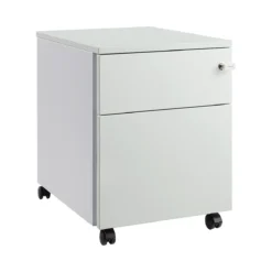 Schäfer Shop Pure Rollcontainer 36, Stahl/Holz, 1 Schub, Lichtgrau/weißaluminium