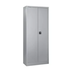 Schäfer Shop Pure Universalschrank, 5 OH, 4 Fachböden, Abschließbar, B 800 X T 400 X H 1935 Mm, Stahl, Weißaluminium RAL 9006/weißaluminium RAL 9006