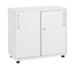 Schäfer Shop Select Anstellschiebetürenschrank, Aus Holz, 2 Fachböden, B 800 Mm X T 421 X H 750 Mm, Lichtgrau