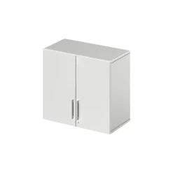 Schäfer Shop Select Aufsatzschrank LOGIN, 2 Ordnerhöhen, Griffe Unten, B 800 X T 420 X H 726 Mm, Lichtgrau/lichtgrau