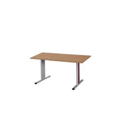 Schäfer Shop Select Besprechungstisch Planova Basic, Rechteck, T-Fuß, B 1400 X T 800 X H 717 Mm, Kirsche Romana/weißaluminium RAL 9006