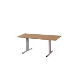 Schäfer Shop Select Besprechungstisch Planova Basic, Rechteck, T-Fuß, B 1600 X T 800 X H 717 Mm, Kirsche Romana/weißaluminium RAL 9006