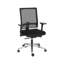 Schäfer Shop Select Bürostuhl NET MATIC, Mit Armlehnen, Auto-Synchronmechanik, Muldensitz, Netzrücken, Schwarz/alusilber