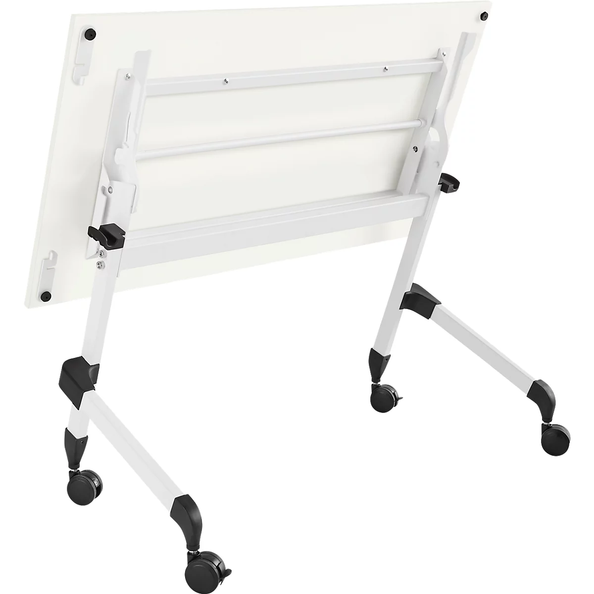 Schäfer Shop Select Klapptisch Mit Rollen, Rechteck, Vierkantrohr, B 1200 X T 600 X H 720 Mm, Weiß/weiß 2 Schäfer Shop Select Klapptisch Mit Rollen, Rechteck, Vierkantrohr, B 1200 X T 600 X H 720 Mm, Weiß/weiß – Bild 2